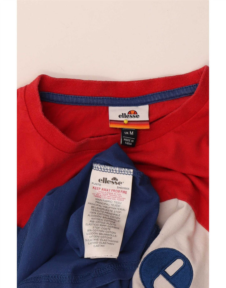 Ellesse Herre Grafisk T-Shirt Top Medium Blue Colourblock Bomuld