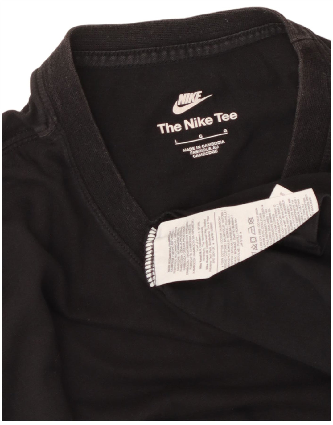 NIKE T-shirt top til mænd, stor sort bomuld