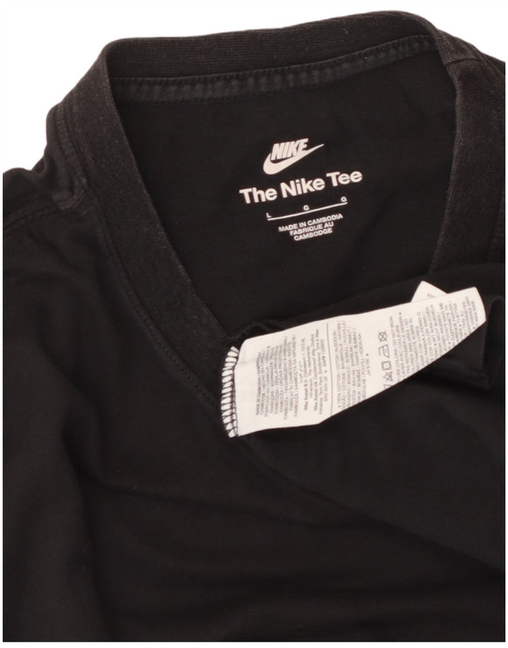 NIKE T-shirt top til mænd, stor sort bomuld