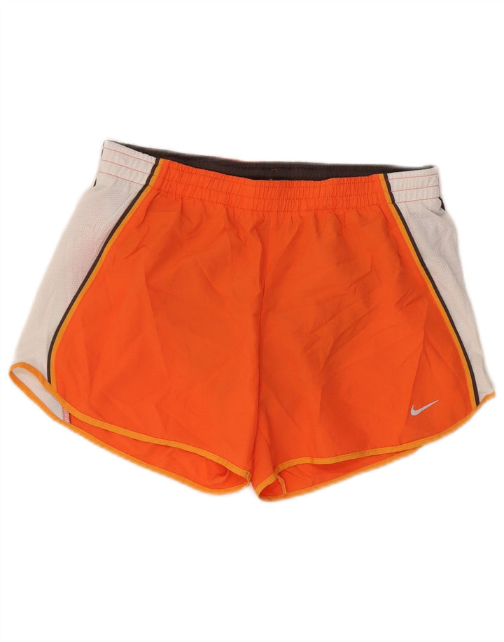 NIKE sportsshorts til kvinder US 4/6 Small Orange Colourblock Polyester
