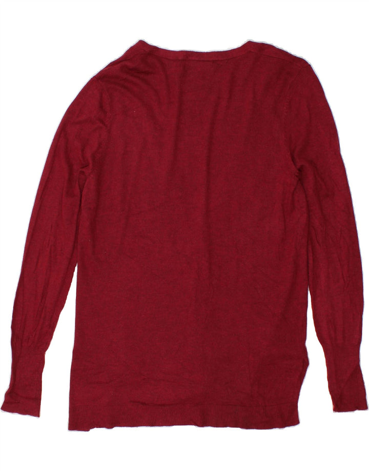 MOSSIMO Womens Cardigan Sweater UK 16 Large Maroon Nylon Vintage Mossimo and Second-Hand Mossimo from Messina Hembry 