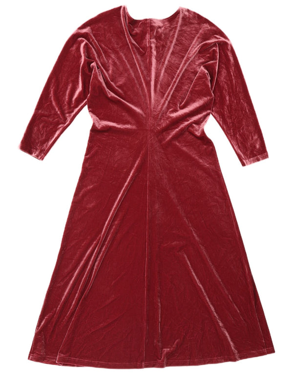 Marks & Spencer Dame 3/4-ærmet Maxikjole UK 14 Medium Burgundy