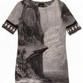 Desigual Dame Hawaiian Graphic Shift Kjole EU 38 Medium Grå Geometrisk