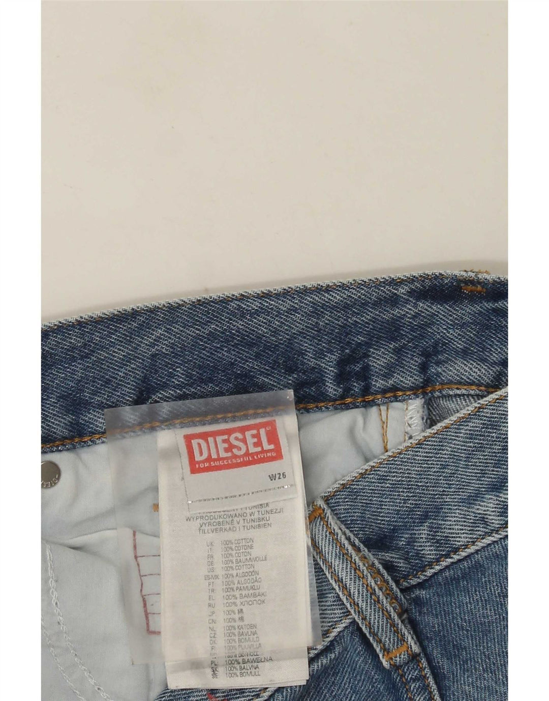Diesel Dame Straight Jeans W26 L31 Blå Bomuld