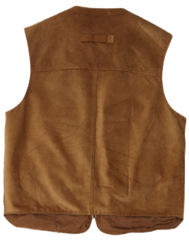 Vintage herre ruskind Utility Gilet UK 38 medium brunt læder