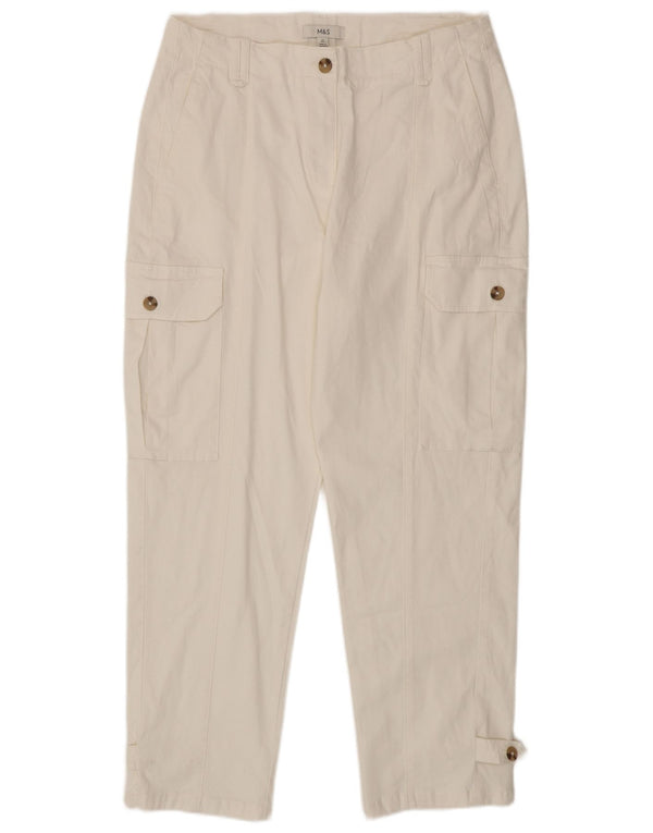 Marks & Spencer koniske Cargo-bukser til kvinder UK 14 Large W34 L28 White