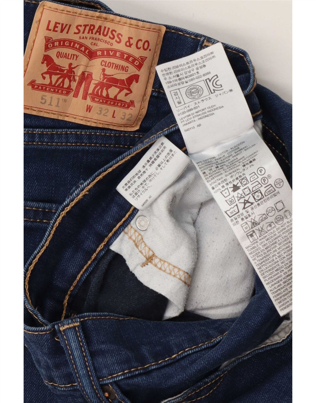 Levi's Herre 511 Slim Jeans W32 L32 Blå Bomuld