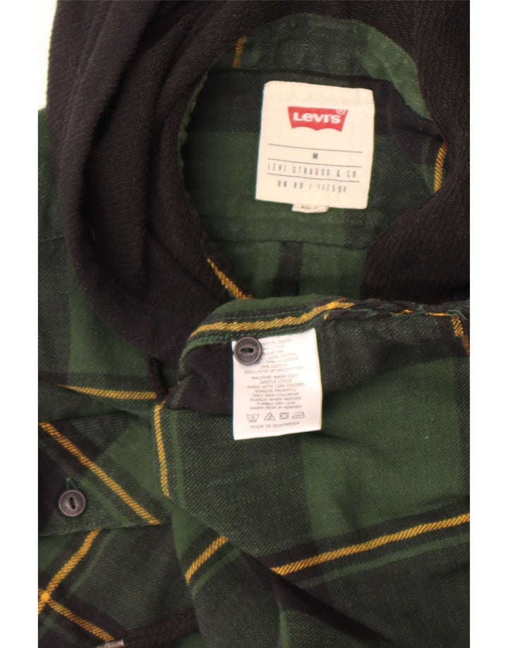Levi's Flanelskjorte med hætte til mænd mellemgrøn ternet bomuld