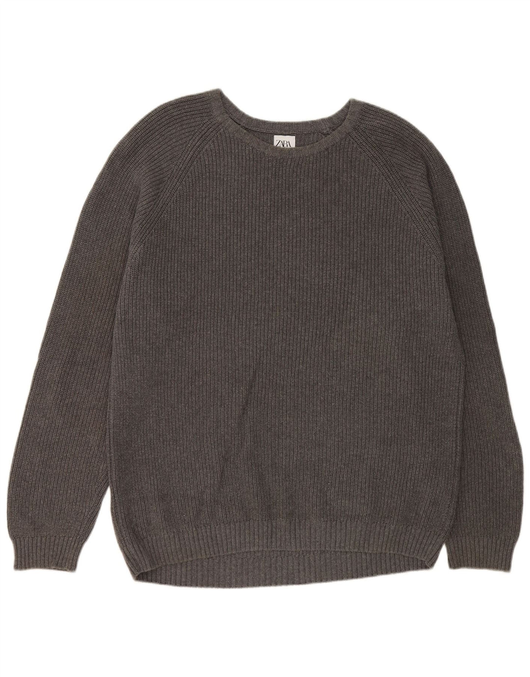 Zara Herre Boat Neck Jumper Sweater XL Grå Bomuld