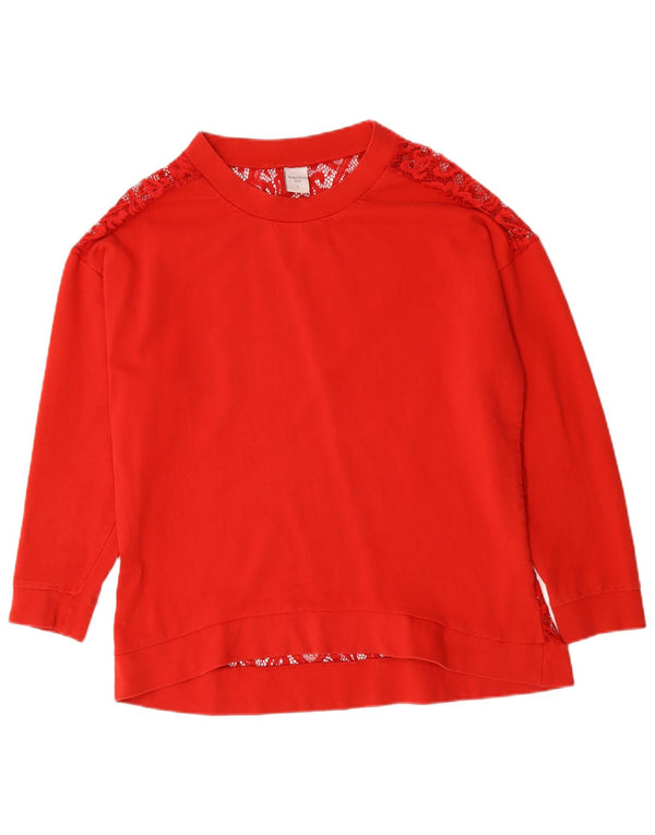 PIAZZA ITALIA Dame bluse Top UK 16 Large Red Floral