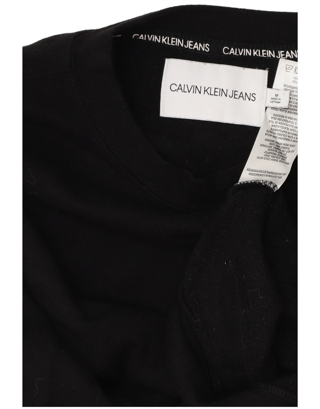 CALVIN KLEIN JEANS Dame Sweatshirt Jumper UK 14 Medium Sort Bomuld