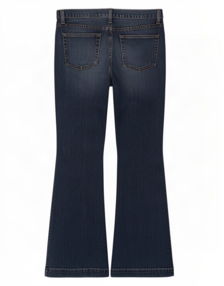 Gap Dame Lange og Magre Flared Jeans US 8 Medium W30 L32 Marineblå Bomuld