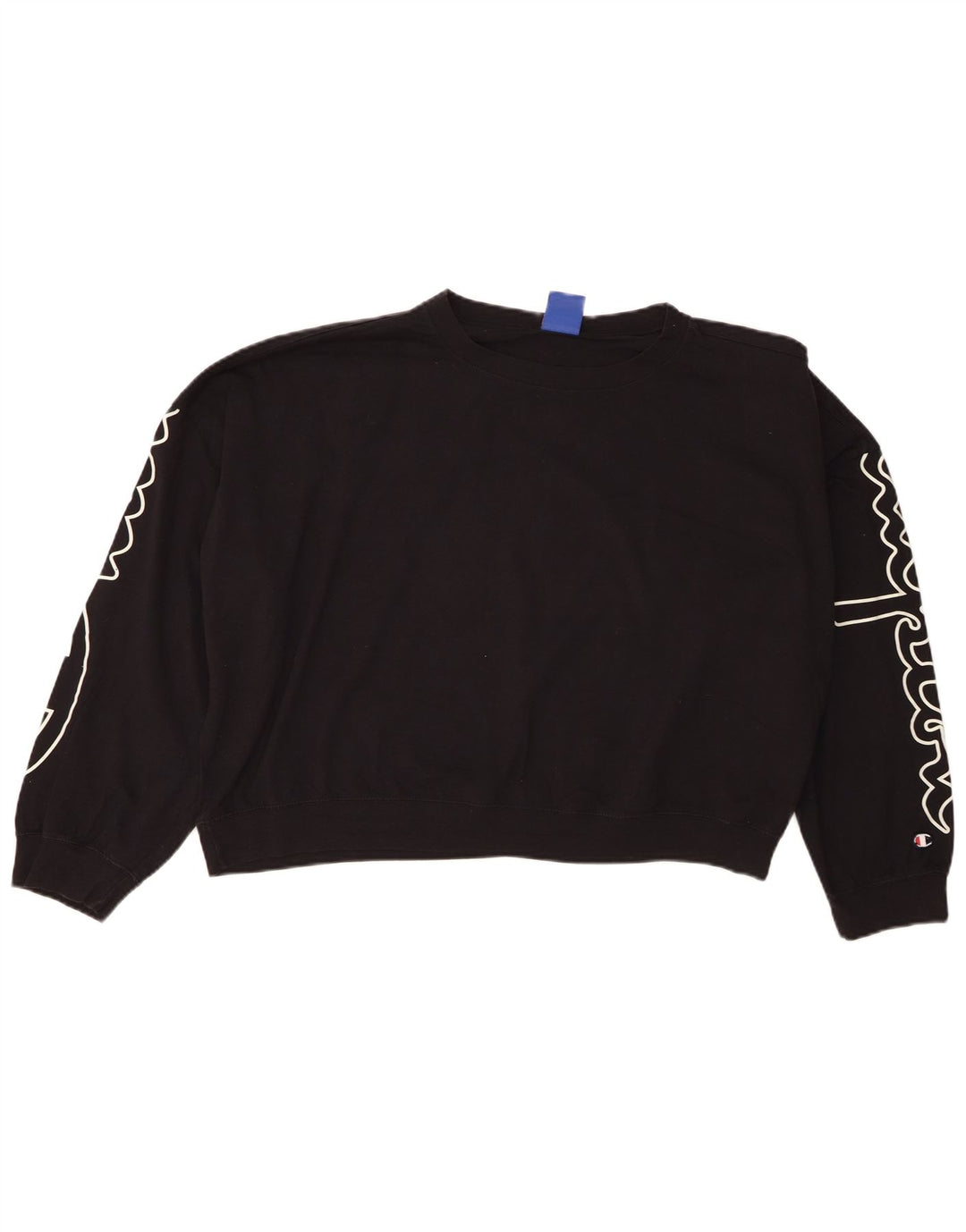 Champion Kvinder Oversized Grafisk Sweatshirt Jumper UK 14 Medium Sort
