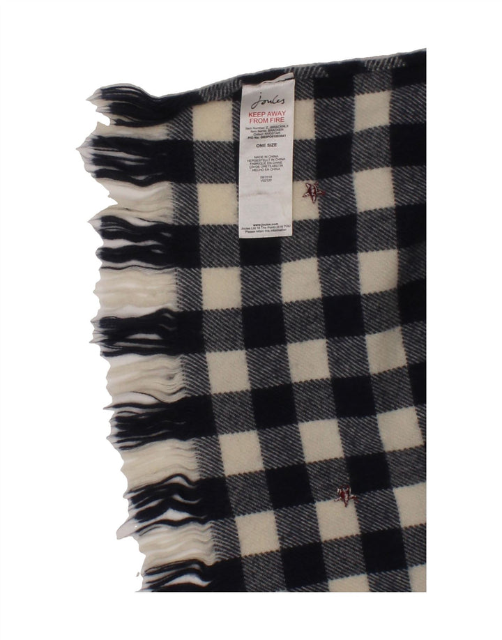JOULES Womens Rectangle Scarf One Size Navy Blue Gingham Acrylic Vintage Joules and Second-Hand Joules from Messina Hembry 