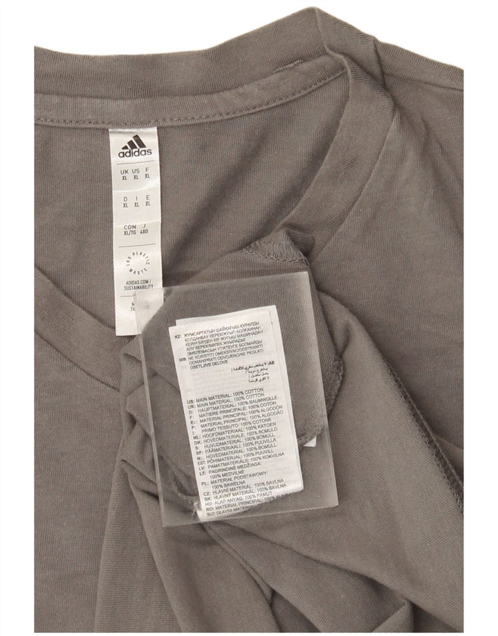 Adidas Herre T-Shirt Top XL Grå Bomuld