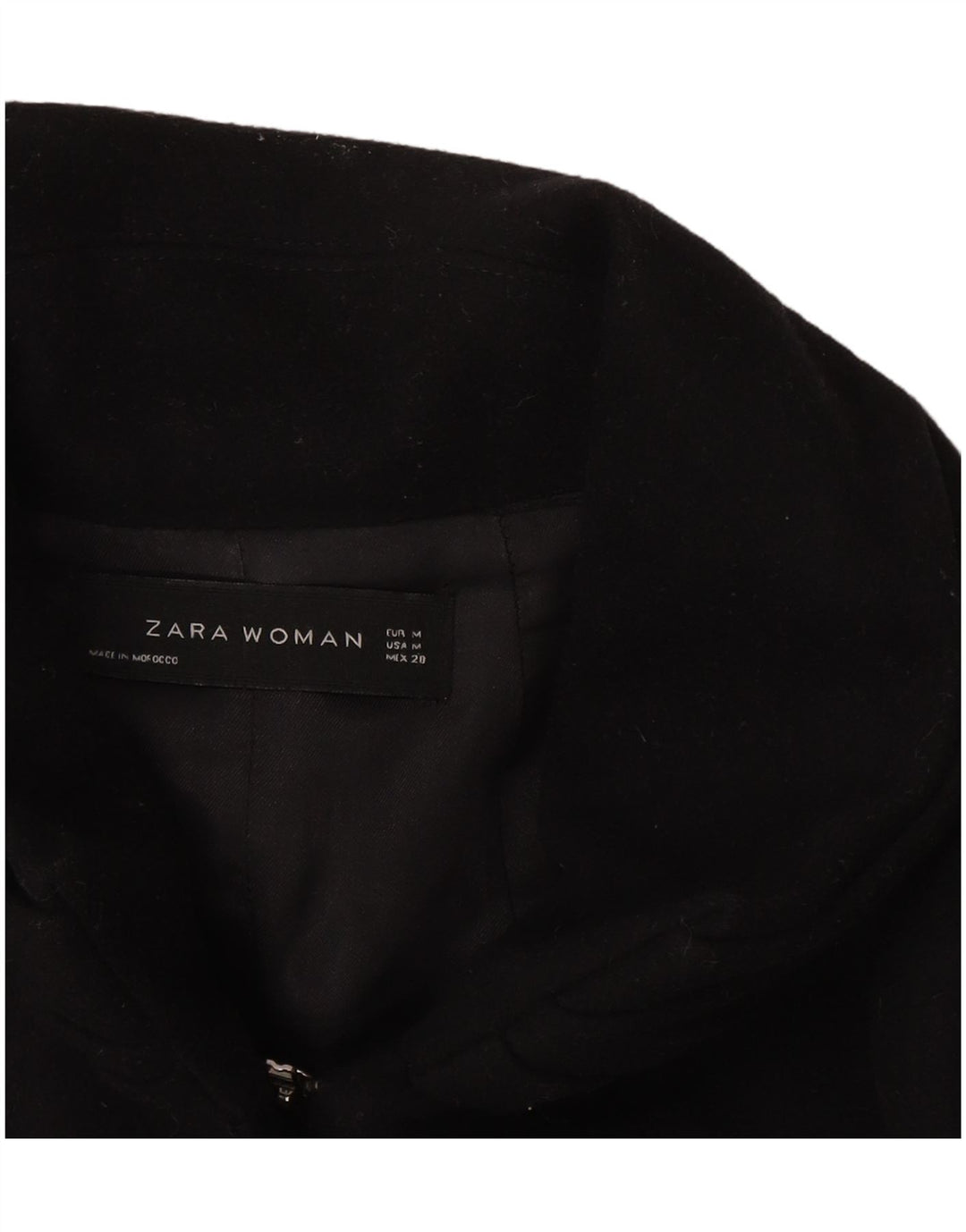 Zara Dame Overfrakke UK 12 Medium Sort