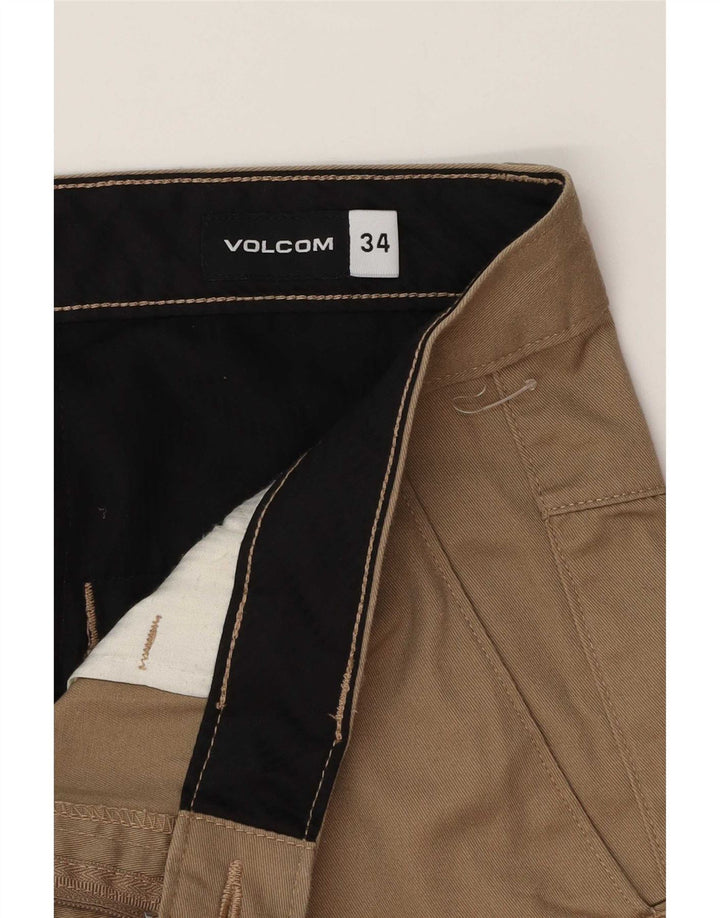 Volcom Straight Chino Bukser til mænd W34 L32 Beige Bomuld