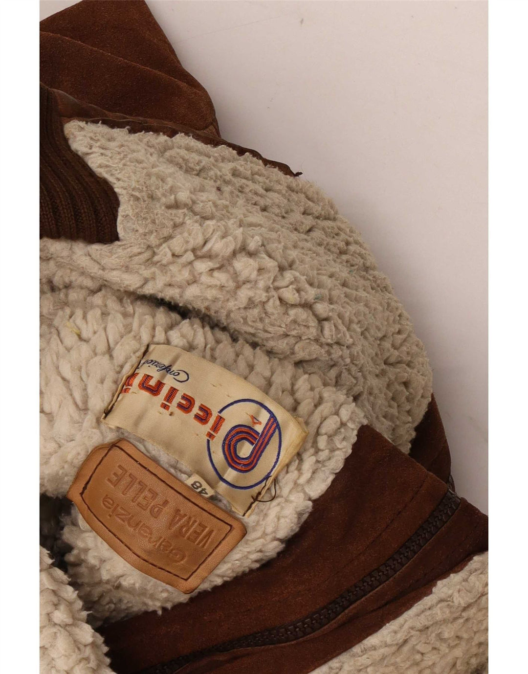 Piccini Herre Bomber Ruskindsjakke IT 48 Medium Brun Læder Retro