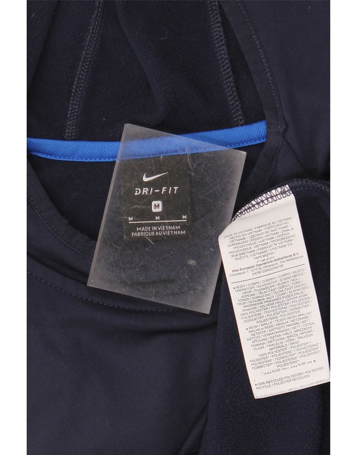 NIKE Herre Dri Fit hættetrøje Jumper Medium Marineblå Colourblock Polyester