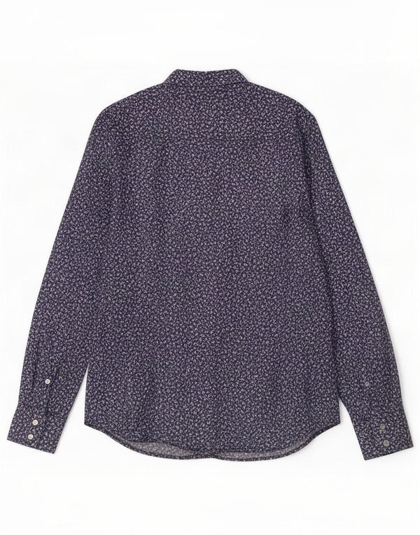 Gant Womens Shirt UK 18 XL Navy Blue Floral Cotton