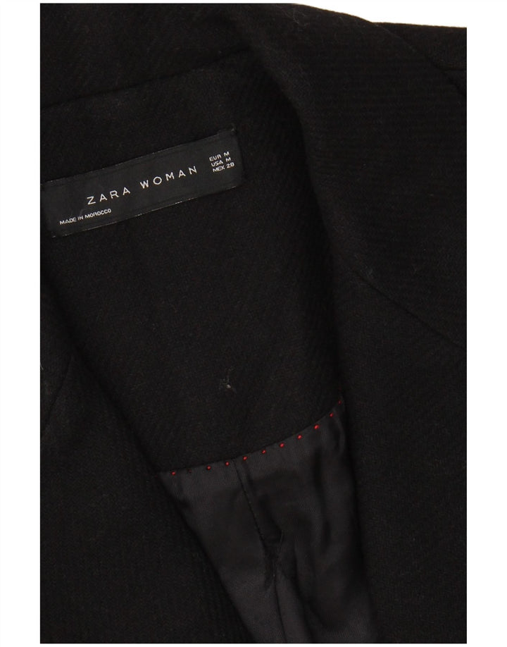 ZARA Dame Overfrakke UK 14 Medium Sort