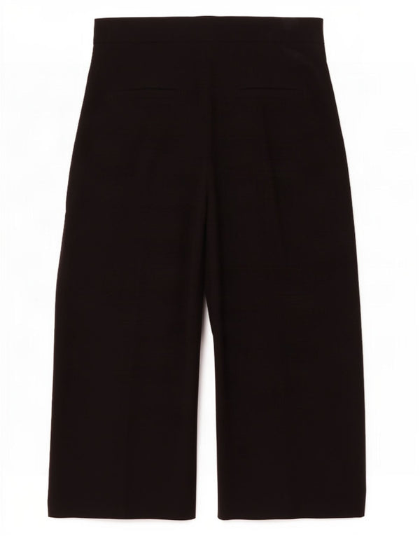 Zara Womens Crop Wide Leg Suit Trousers Medium W28 L24 Black Polyester