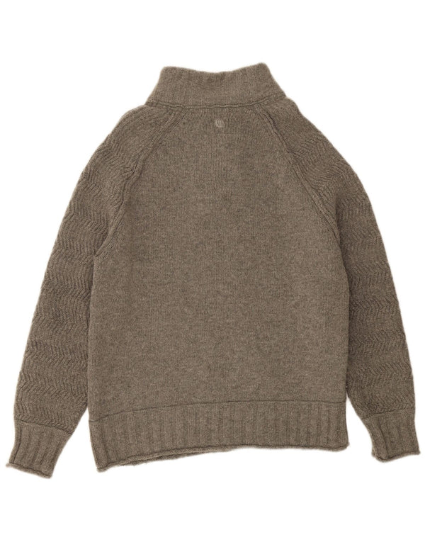 FED FACE Herre Button Neck Jumper Sweater 2XL Grå Sildebensuld