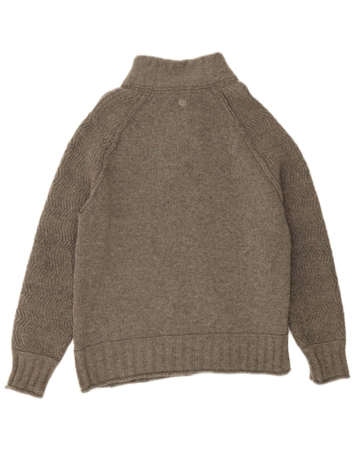 FED FACE Herre Button Neck Jumper Sweater 2XL Grå Sildebensuld