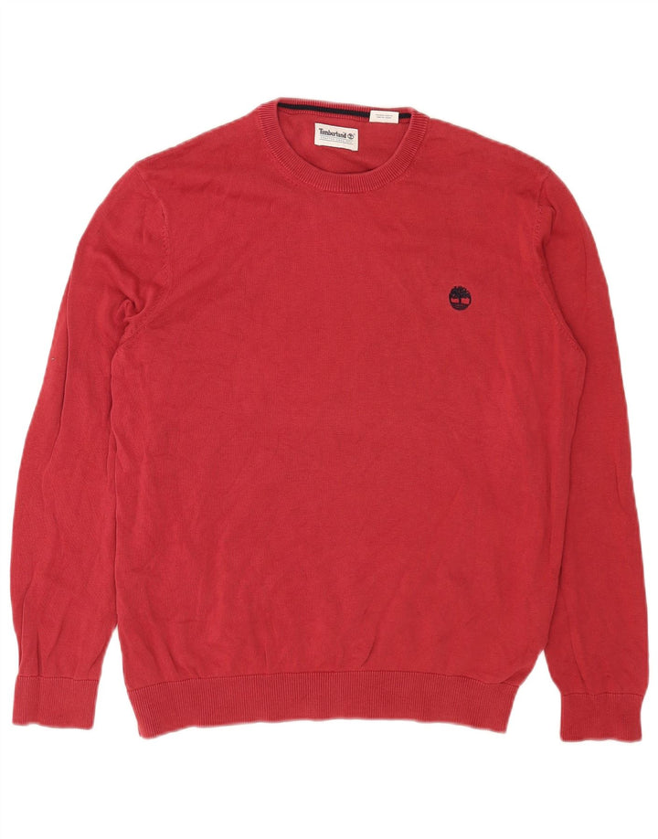 Timberland Herre sweater med rund hals, stor rød bomuld