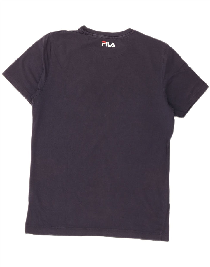 Fila Herre grafisk T-shirt Top Stor marineblå bomuld