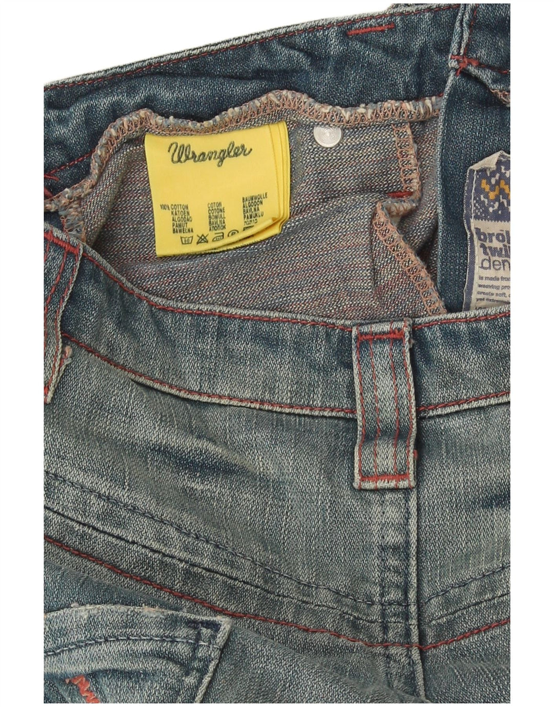 Wrangler Bermuda-denimshorts til kvinder W29 mellemblå bomuld