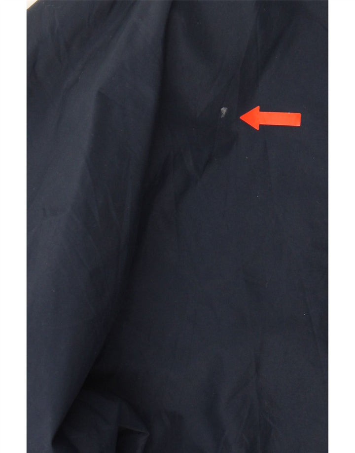 K-WAY Mens Hooded Windbreaker Jacket UK 34 XS Navy Blue Polyamide Vintage K-Way and Second-Hand K-Way from Messina Hembry 