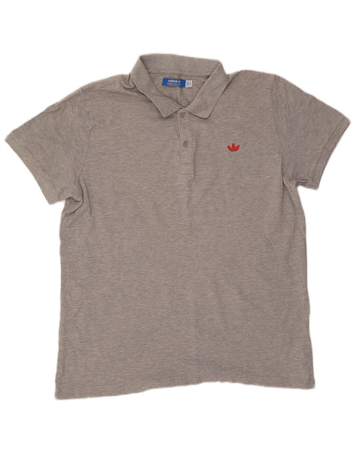 Adidas Polo Shirt til mænd XL Grå Flecked Bomuld