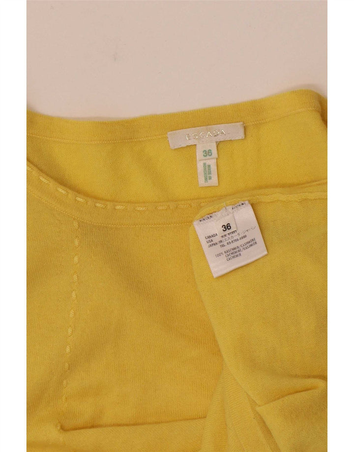 Escada T-Shirt Top EU 36 Small Yellow Cashmere