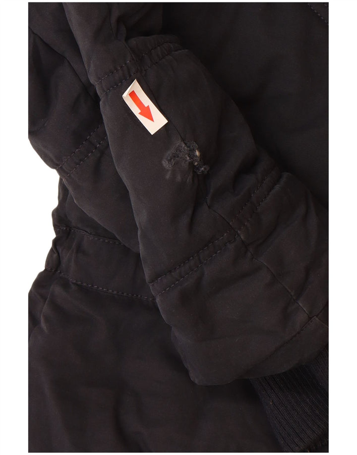 Fat Face Dame Hætte Polstret Frakke UK 8 Small Navy Blue Polyester