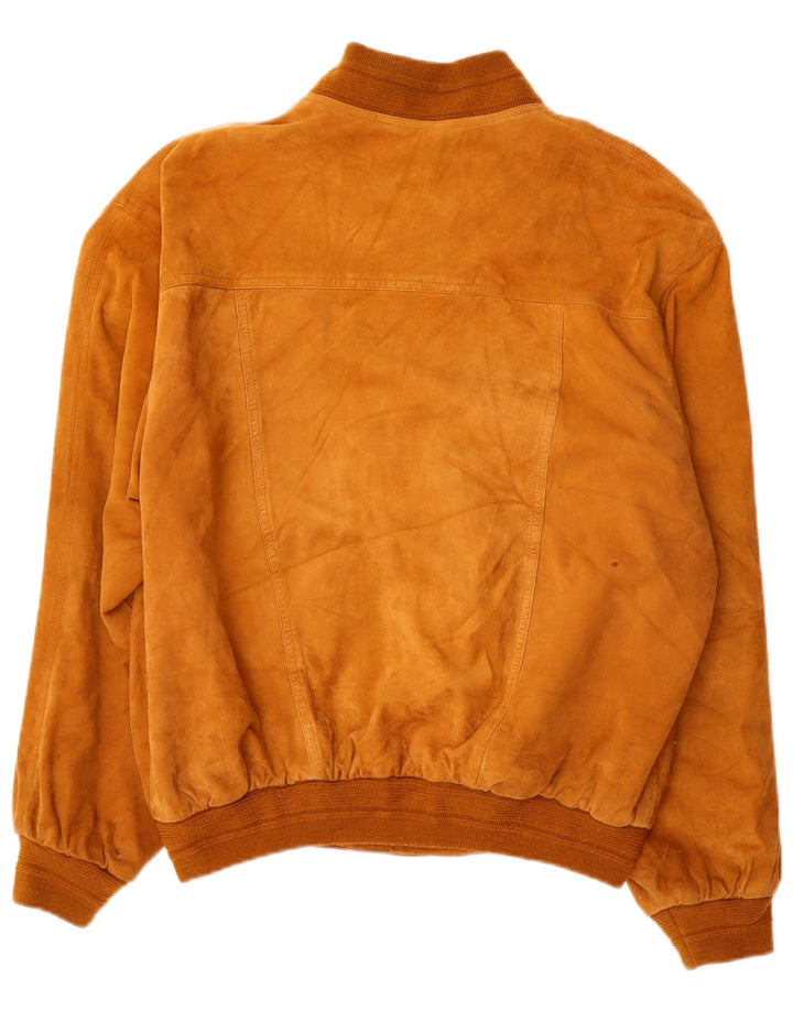 O'Kief Herre Loose Fit Ruskind Bomber Jacket IT 48 Medium Brun Læder