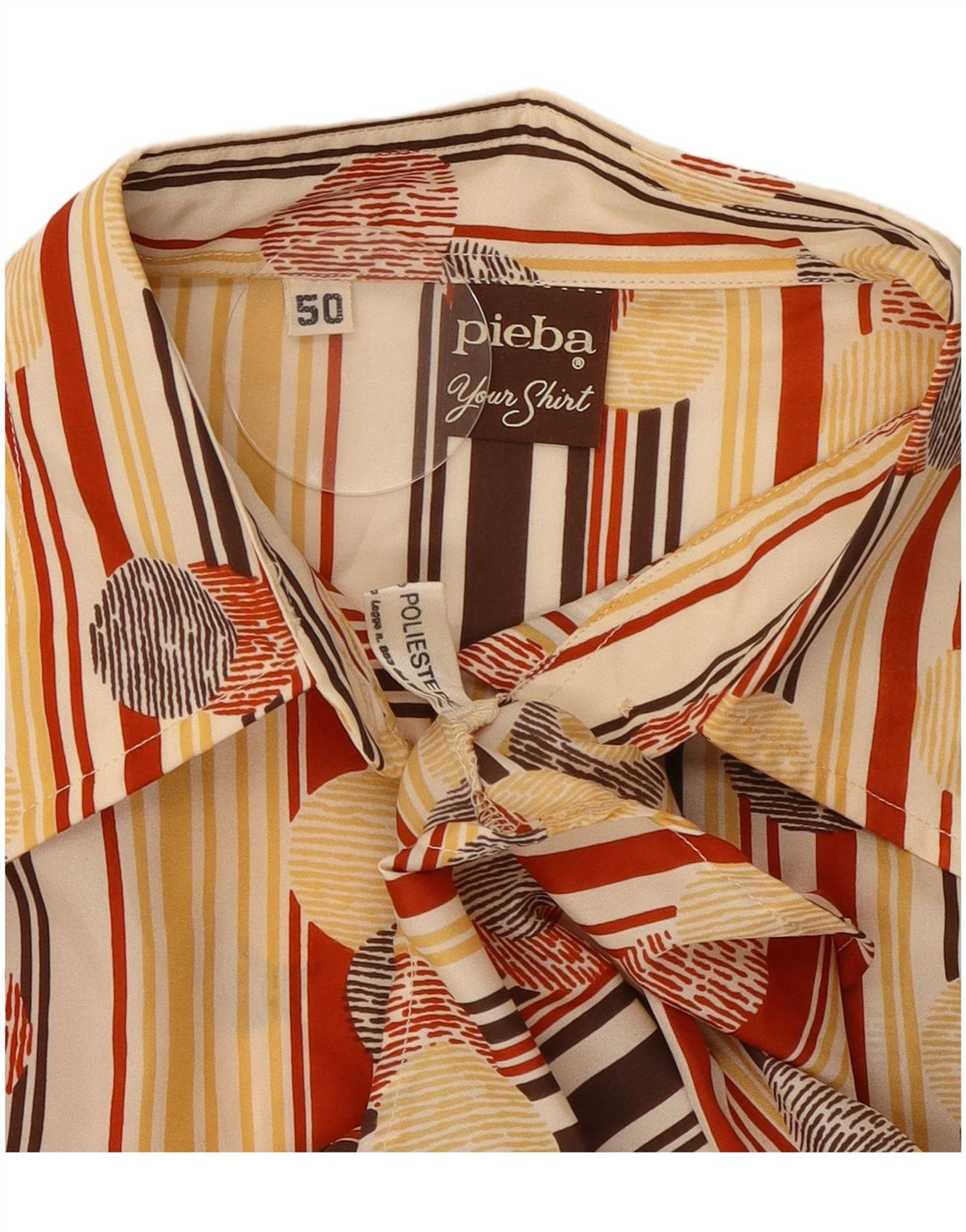 Vintage dameskjorte IT 50 XL Beige stribet polyester