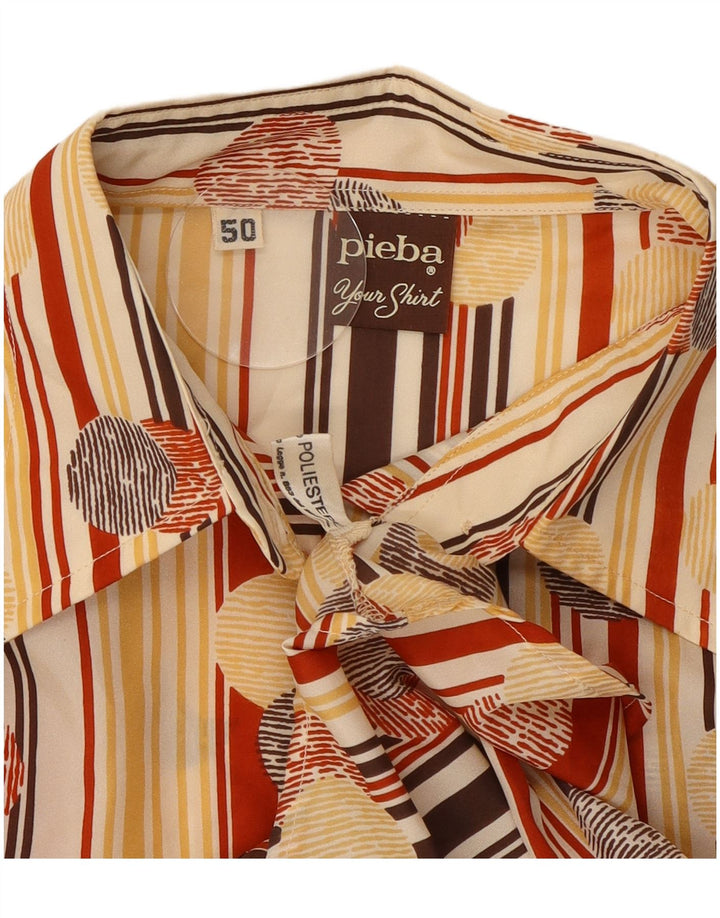 Vintage dameskjorte IT 50 XL Beige stribet polyester