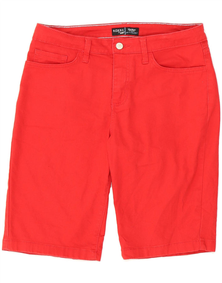 LEE Womens Riders Mid Rise Bermuda Shorts US 8 Medium W30  Red Cotton Vintage Lee and Second-Hand Lee from Messina Hembry 