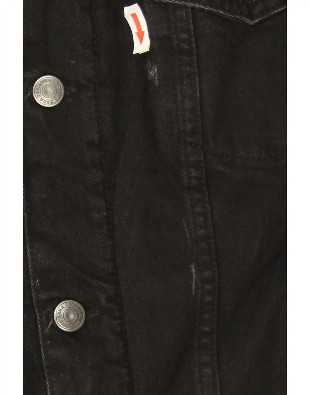 Zara Herre Sherpa Denimjakke UK 38 Medium Sort Polyester