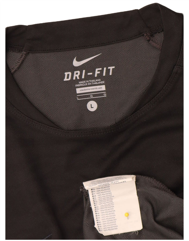 Nike Herre Dri Fit T-shirt Top Stor sort polyester