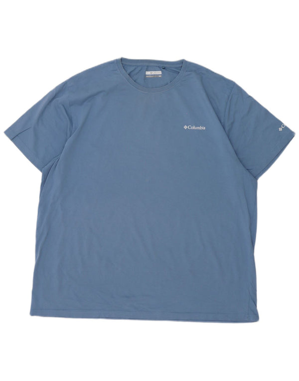 Columbia Herre Grafisk T-Shirt Top 2XL Blå Bomuld
