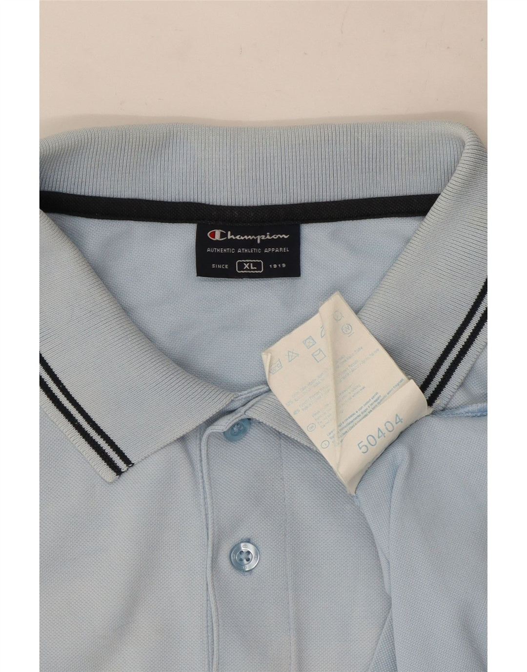 Champion herre poloshirt XL blå bomuld
