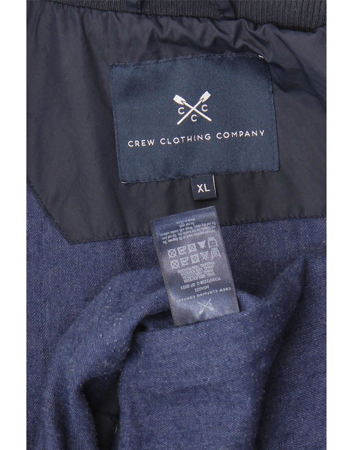 CREW TØJ Herre quiltet jakke UK 42 XL Navy Blue Polyester