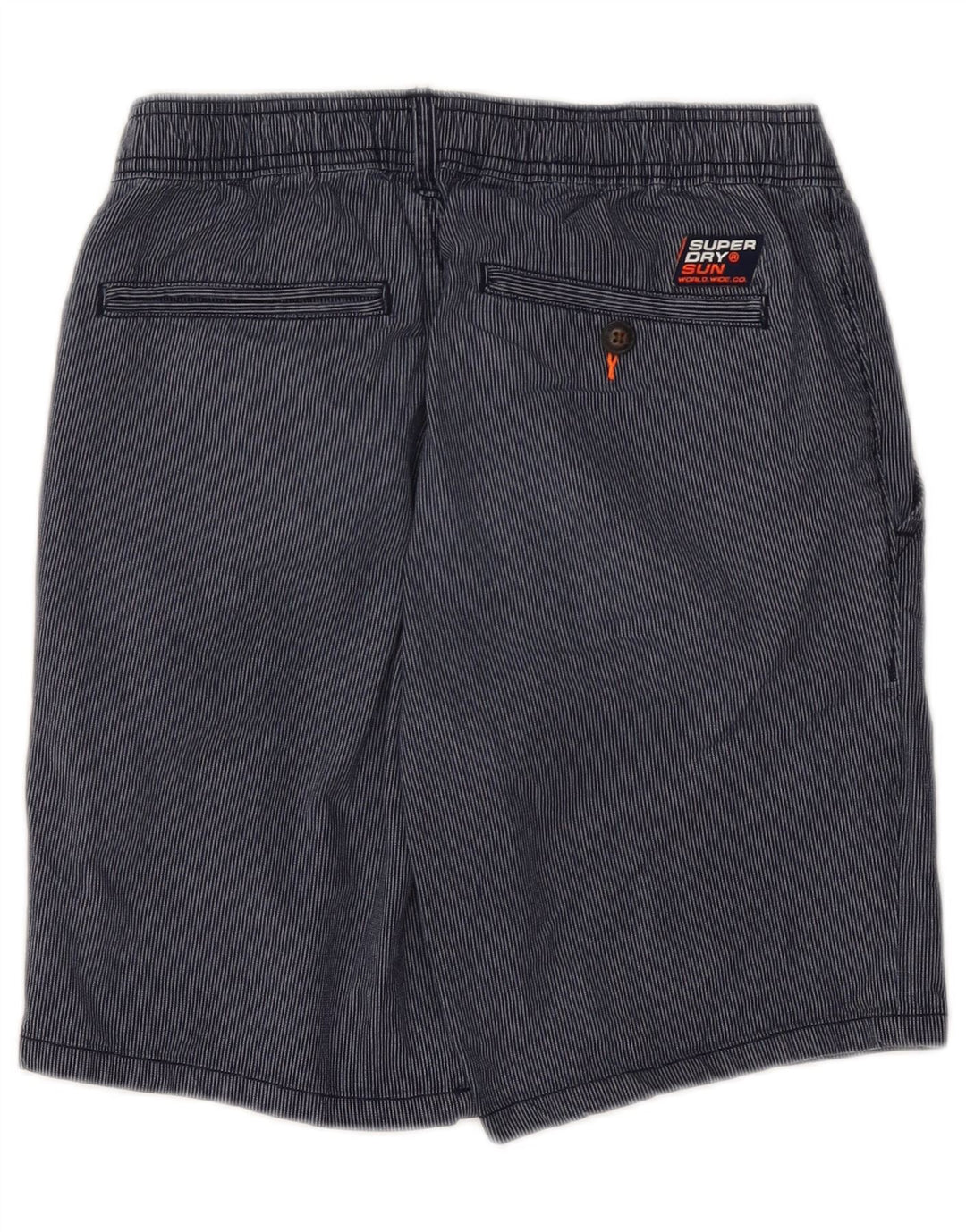 SUPERDRY Chino-shorts til mænd W30 Medium marineblå nålestribet bomuld