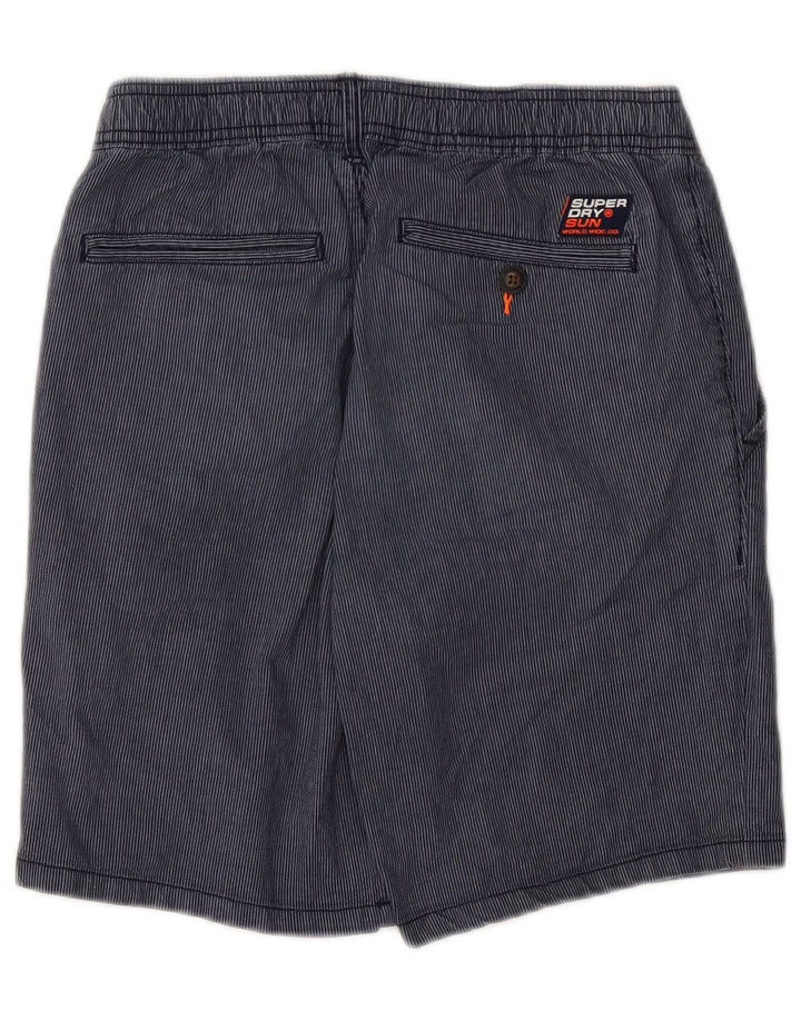 SUPERDRY Chino-shorts til mænd W30 Medium marineblå nålestribet bomuld