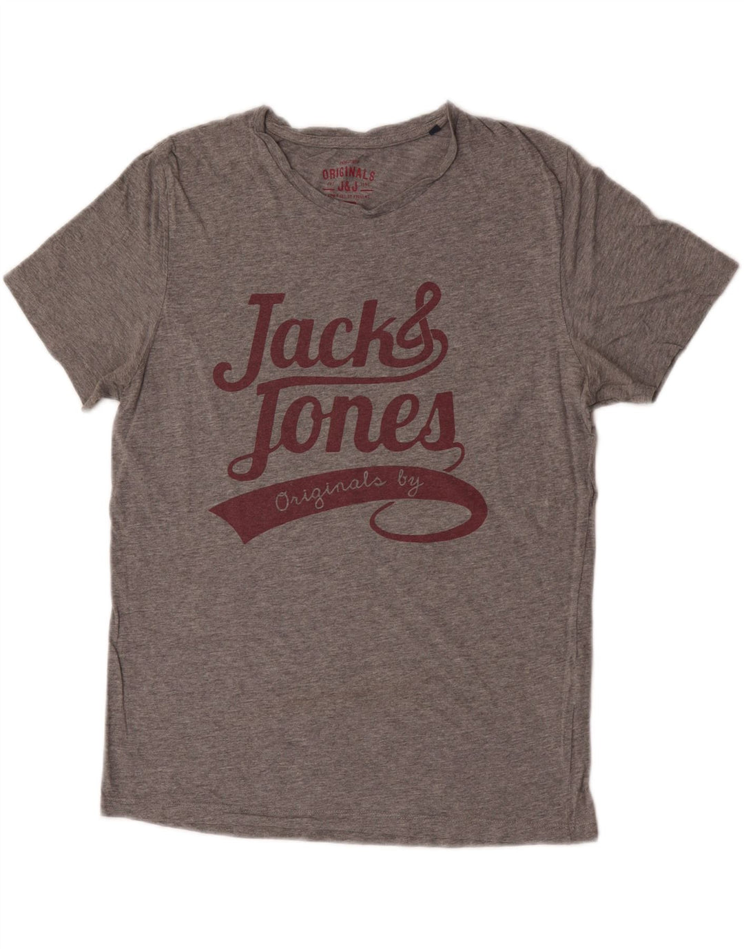 Jack & Jones Herre grafisk T-shirt Top Mellemgrå Flecked Bomuld