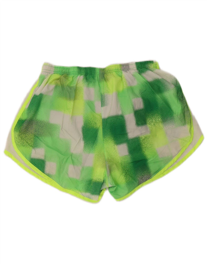 Nike Dame Dri Fit sportsshorts UK 12 Medium Green Geometrisk Polyester