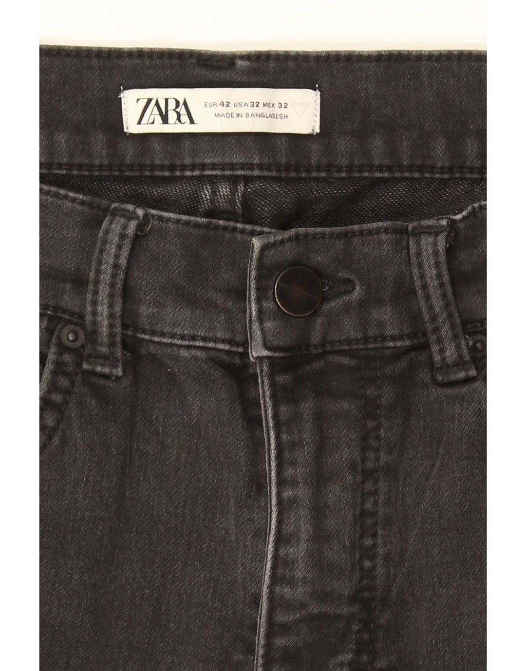 Zara Herre Cargo Denim Shorts EU 42 Large W32 Grå Bomuld