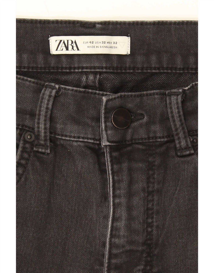 Zara Herre Cargo Denim Shorts EU 42 Large W32 Grå Bomuld